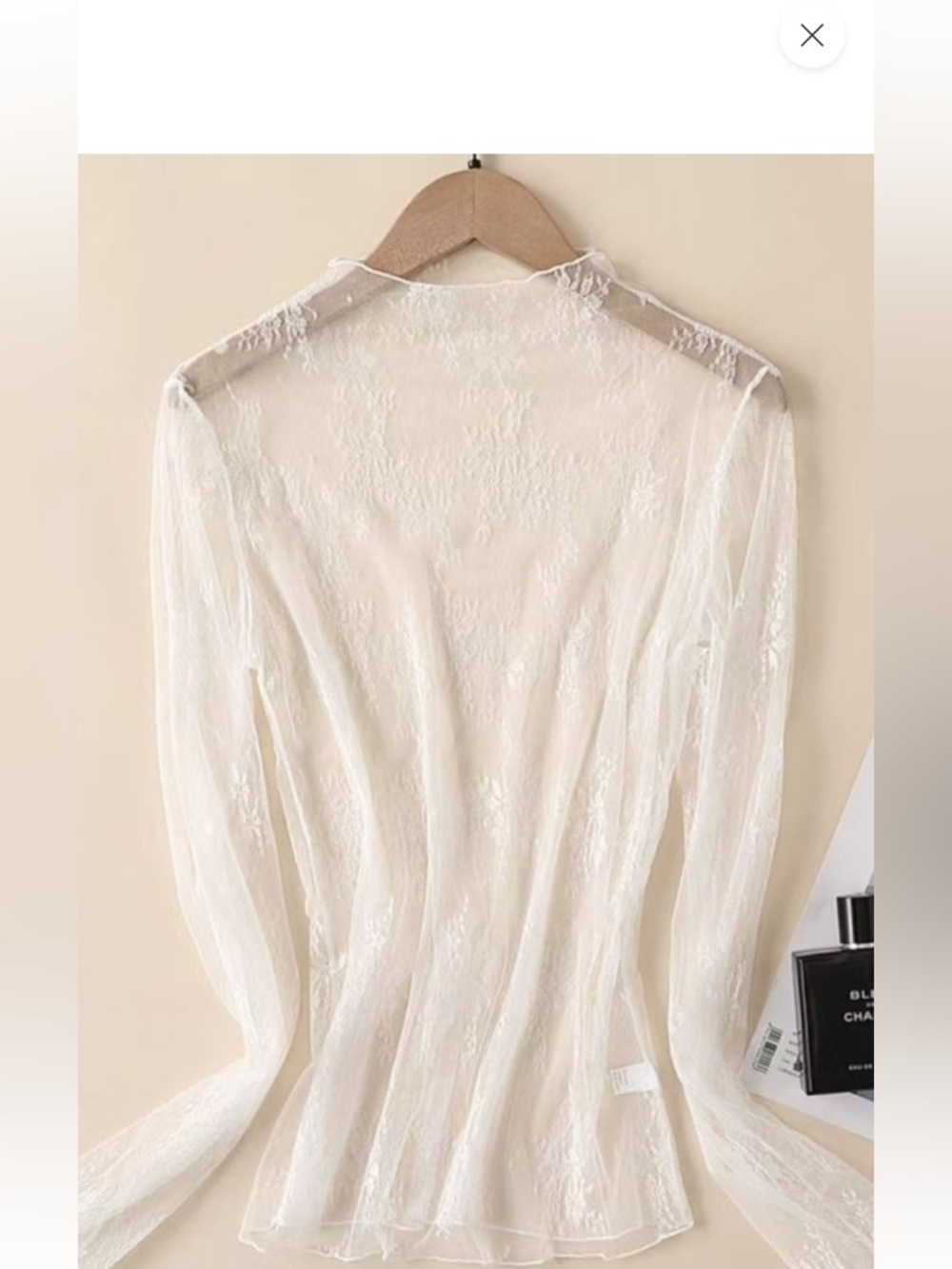 1I1399 W Lace Mesh Sheer Top White Various Sizes